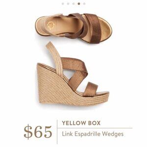STITCHFIX YELLOW BOX Link Metallic Espadrille Wedge Sandals 8
